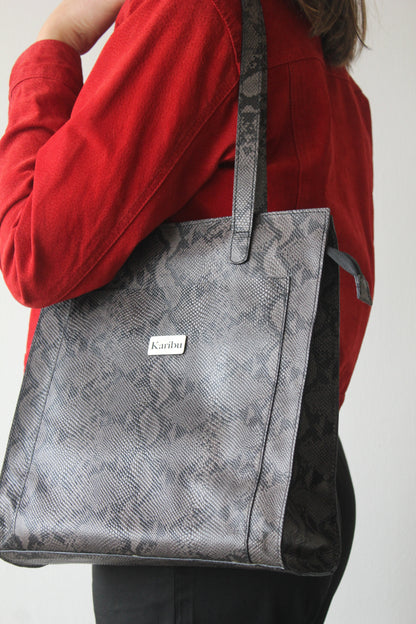 Cartera de Serpiente Gris María