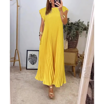 Sophia - Elegant Spliced Pleated Maxi Dress