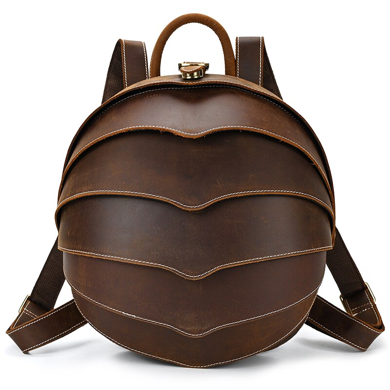 Mochila de cuero estilo escarabajo para damas