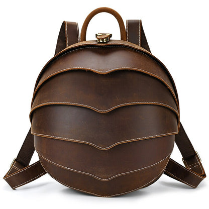 Mochila de cuero estilo escarabajo para damas