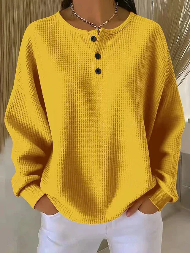 Aurelie | Henley Shirt with Waffle Structure