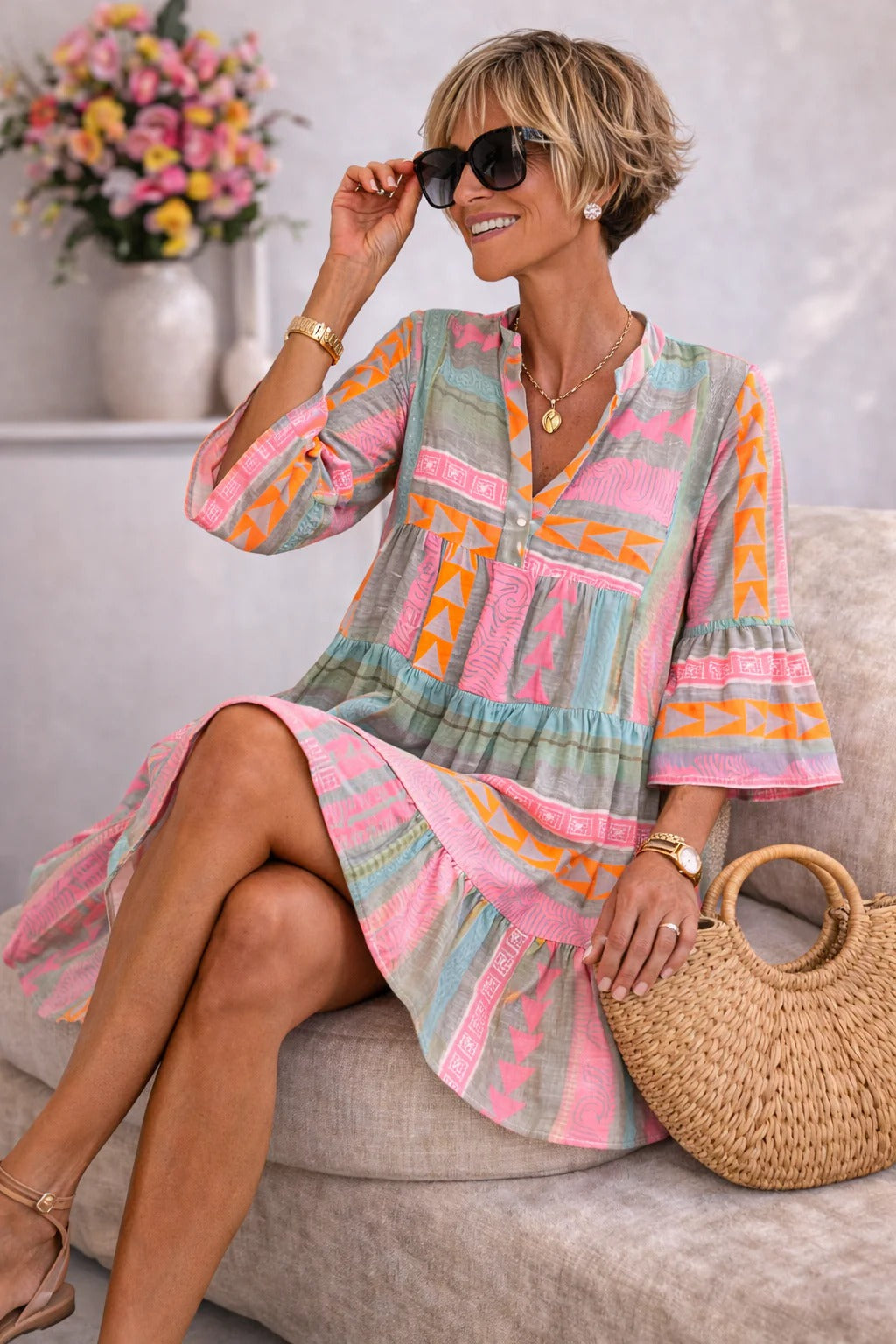 Aurabelle™ Vestido Midi Vintage Gracia Atemporal