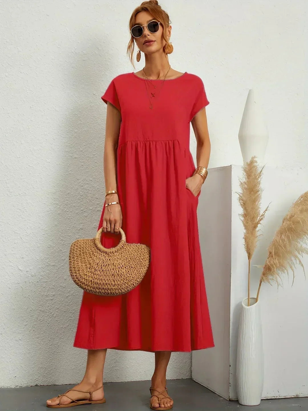 Gabrielle | Vestido Midi Fluido con Elegancia Atemporal