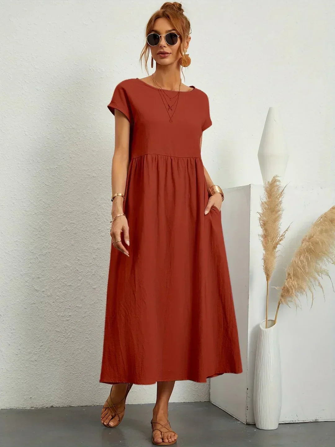 Gabrielle | Vestido Midi Fluido con Elegancia Atemporal