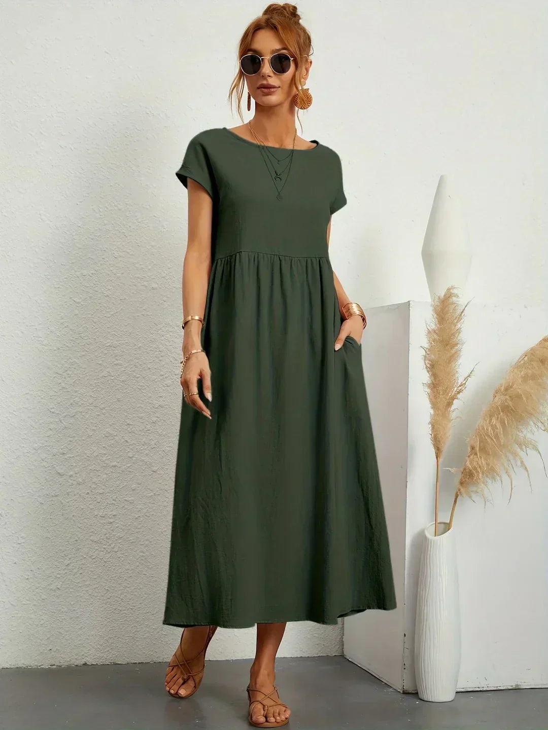 Gabrielle | Vestido Midi Fluido con Elegancia Atemporal
