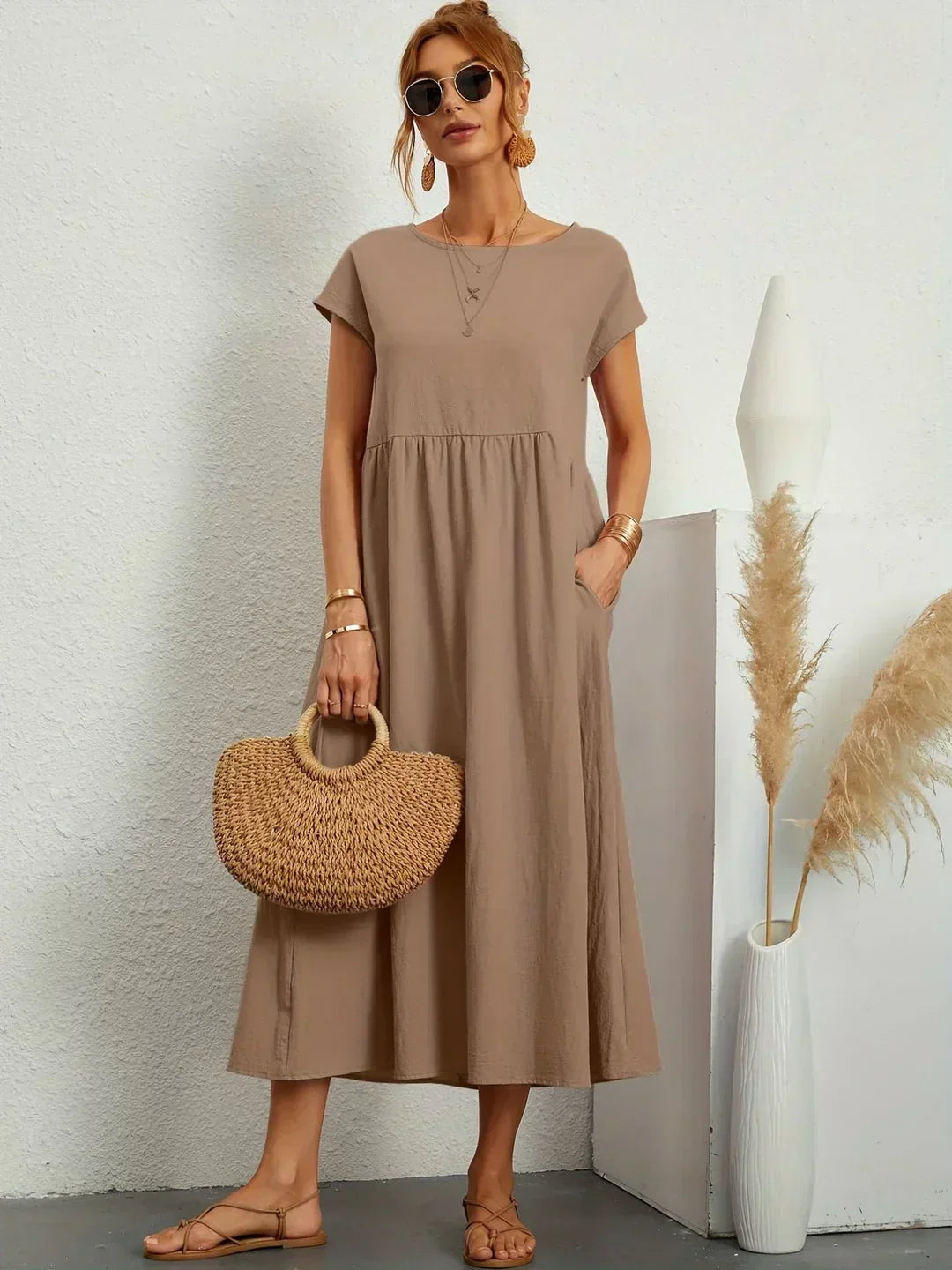 Gabrielle | Vestido Midi Fluido con Elegancia Atemporal