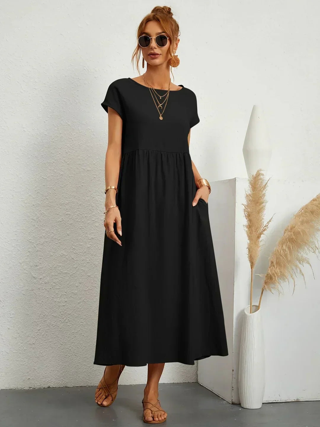 Gabrielle | Vestido Midi Fluido con Elegancia Atemporal