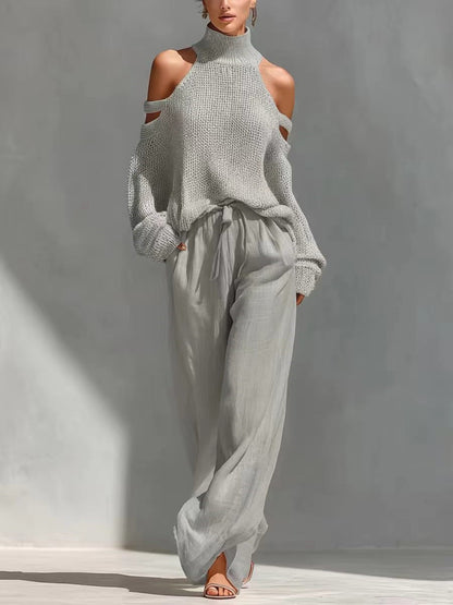 Conjunto de Tejido de Moda y Lino