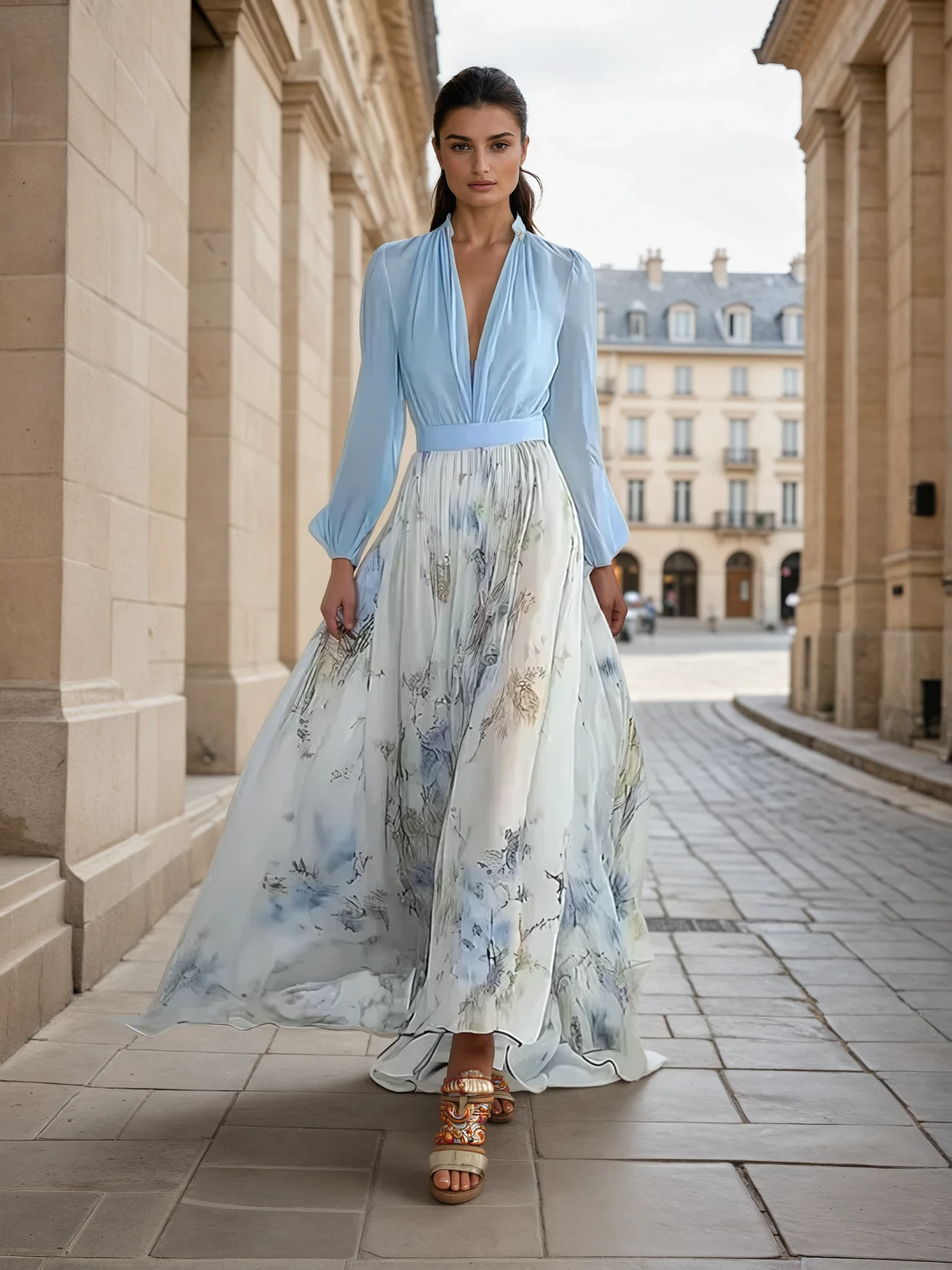 Sarah | Vestido Maxi Floral Elegante