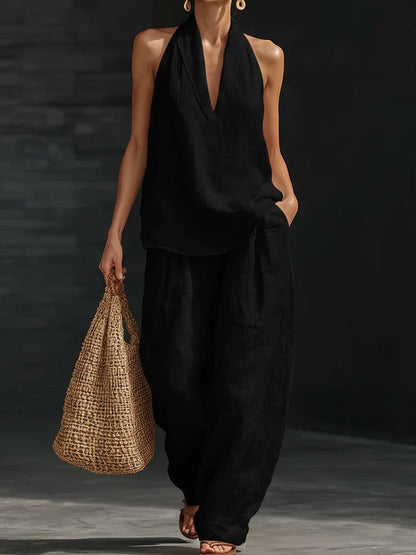 Esma | Conjunto sin mangas con pantalones amplios