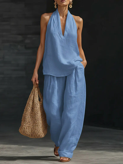 Esma | Conjunto sin mangas con pantalones amplios