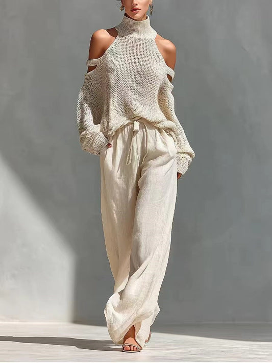 Conjunto de Tejido de Moda y Lino