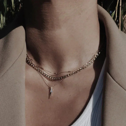 Collar con cadena de eslabones planos | Oro