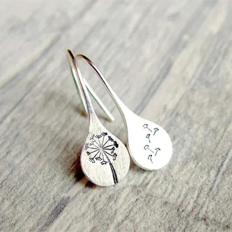 Pendientes de Flores de Plata Vintage