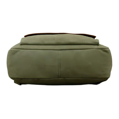 Mochila auténtica de cuero y lona | Mochila vintage para laptop de colegio