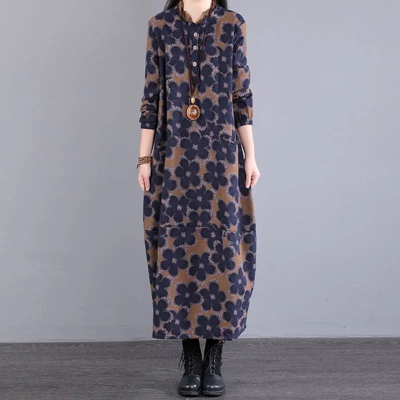 Florence | Vintage Floral Cotton Midi Dress