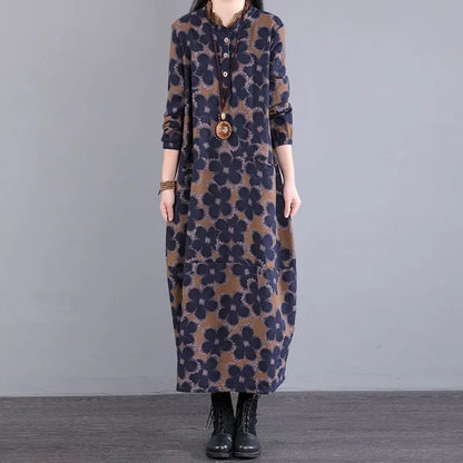 Florence | Vintage Floral Cotton Midi Dress