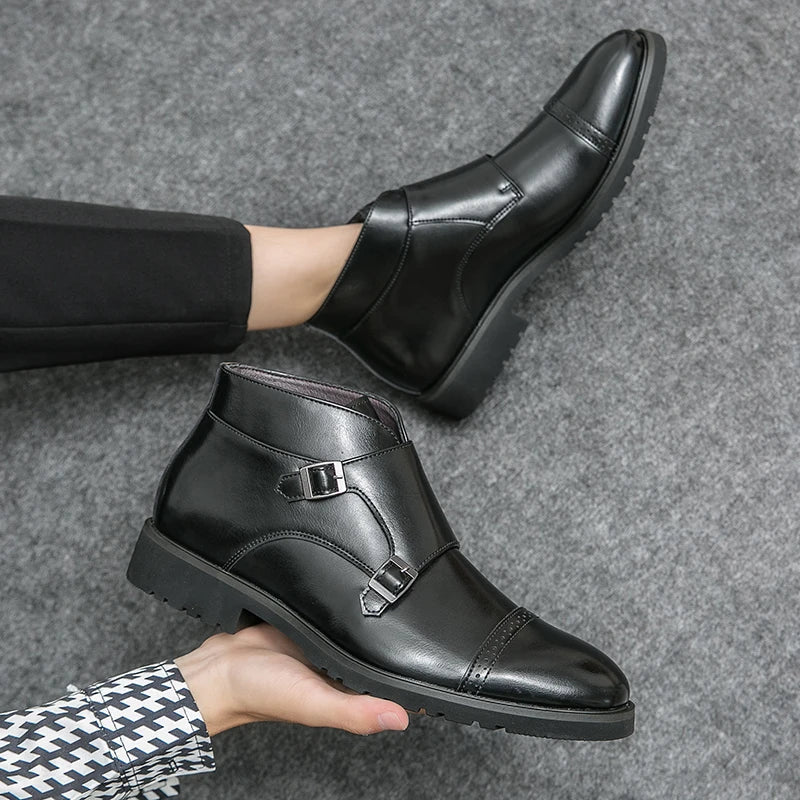 Parker | Botas de Doble Hebilla de Cuero Sintético