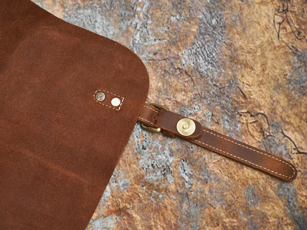 Mochila de viaje de cuero genuino en marrón | Mochila grande