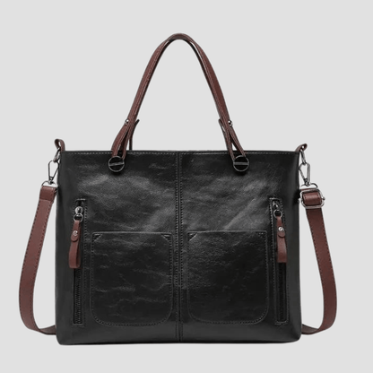 Bolso de hombro de cuero vintage elegante
