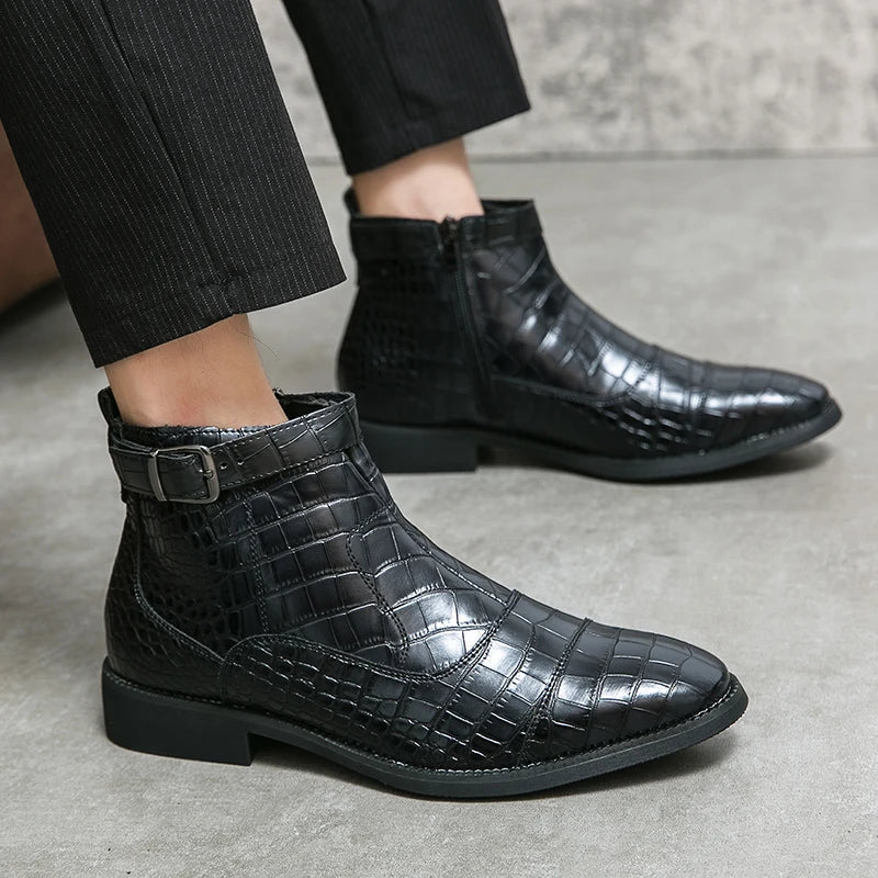 Dylan | Botines con Hebilla de Cuero Sintético
