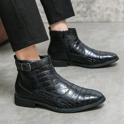 Dylan | Botines con Hebilla de Cuero Sintético