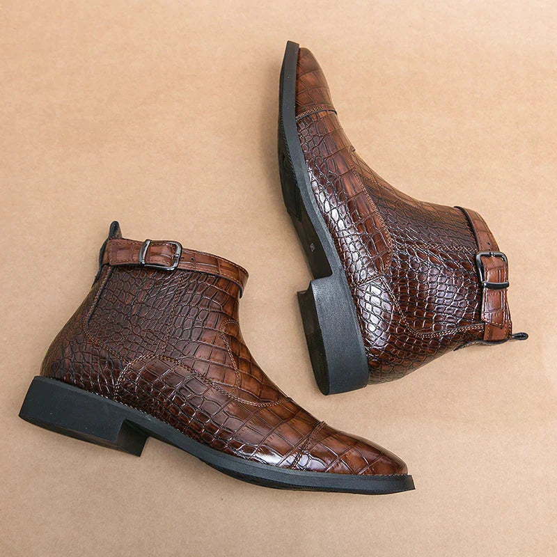 Dylan | Botines con Hebilla de Cuero Sintético