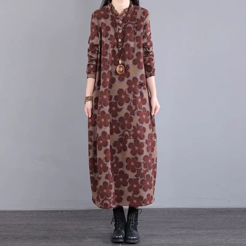 Florence | Vintage Floral Cotton Midi Dress