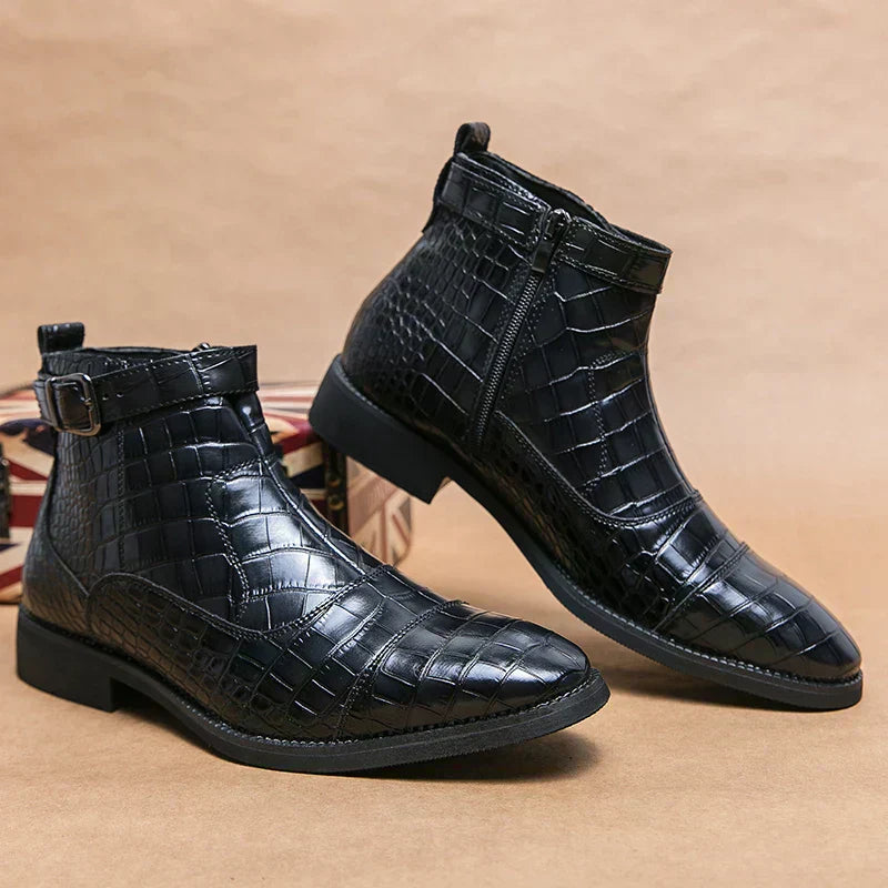 Dylan | Botines con Hebilla de Cuero Sintético