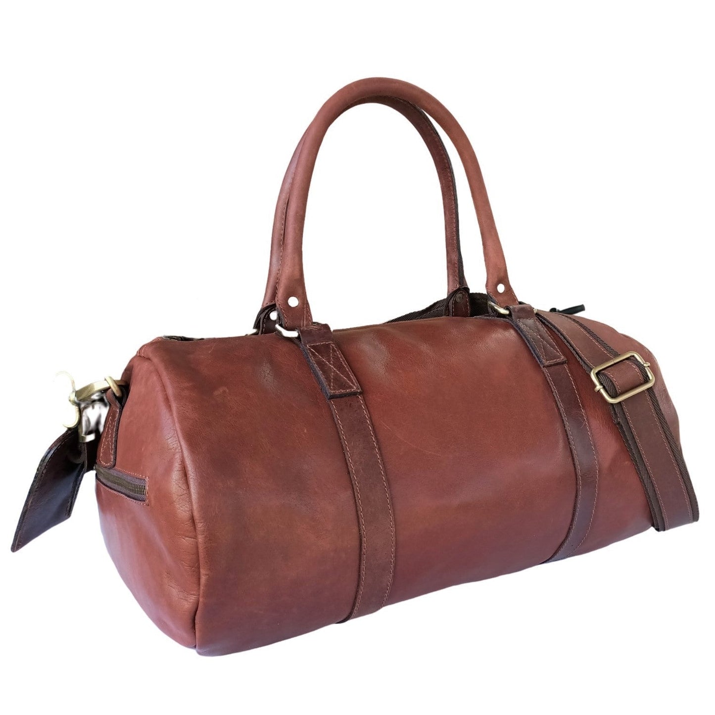 Bolso de viaje de cuero marrón