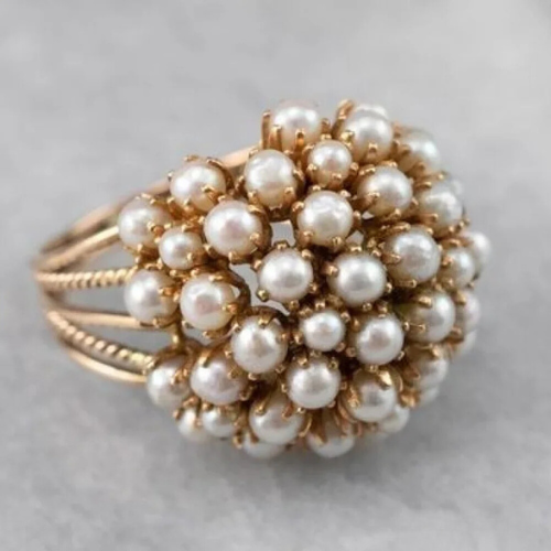 BUSH | Anillo con perlas incrustadas