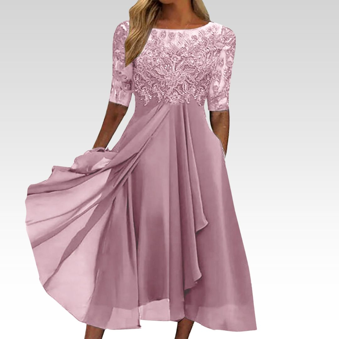 Zaria | El Halagador Vestido Midi de Encaje