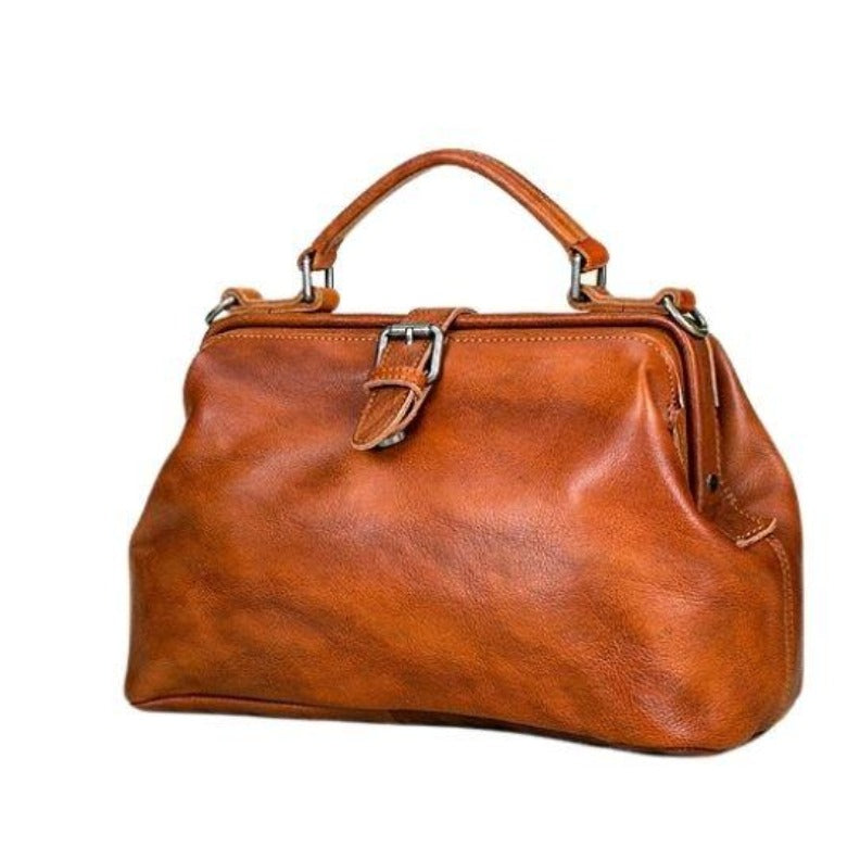 Bolso de hombro de cuero auténtico para damas