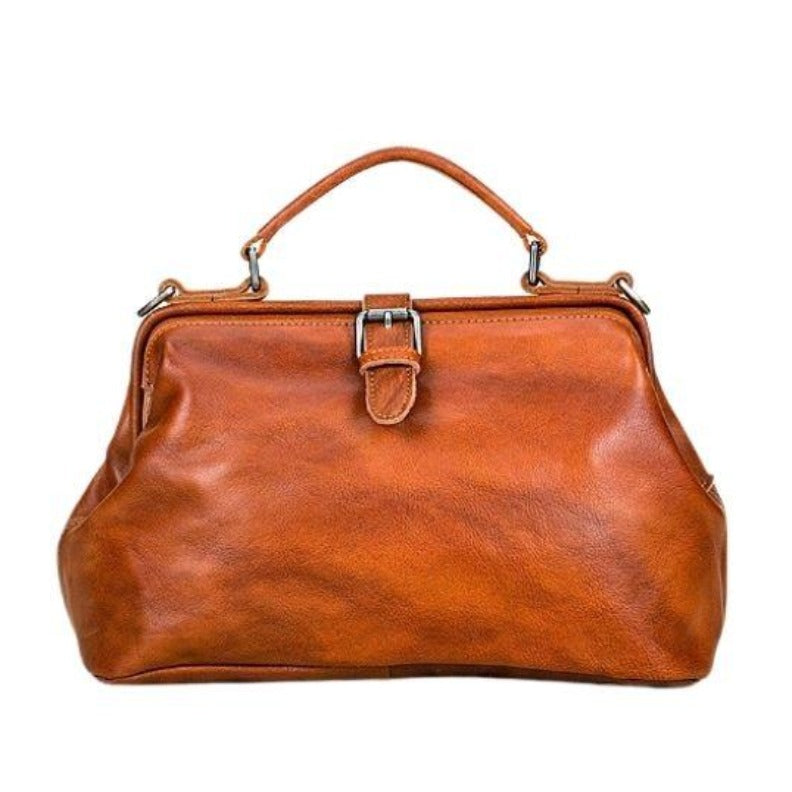 Bolso de hombro de cuero auténtico para damas
