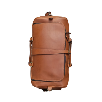 Bolso de fin de semana de cuero marrón