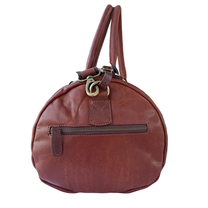 Bolso de viaje de cuero marrón