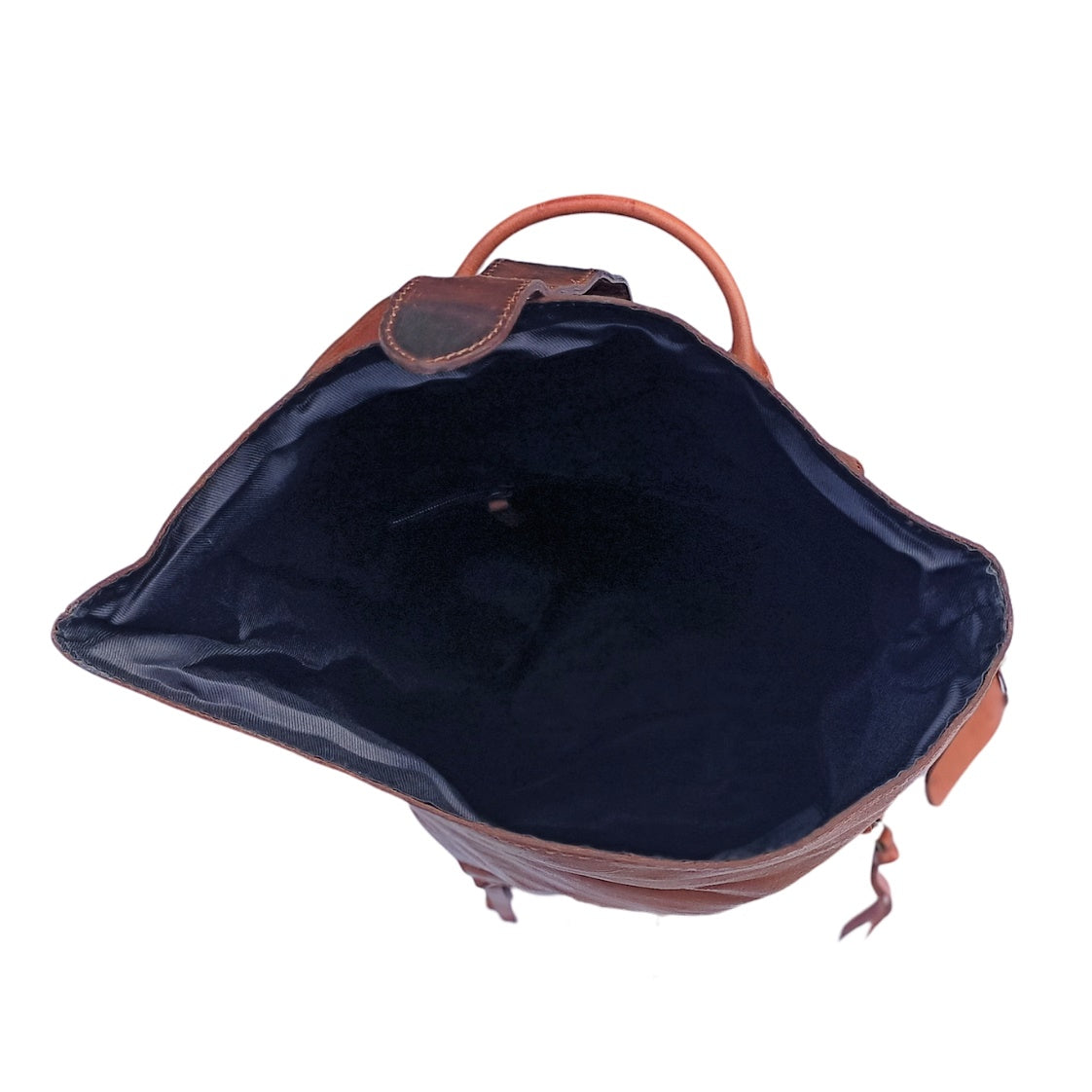 Rucksack de cuero marrón oscuro