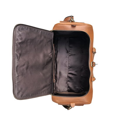 Bolso de fin de semana de cuero marrón