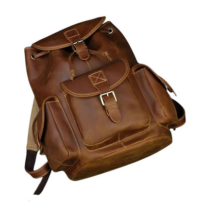 Mochila Unisex de Cuero Crazy Horse