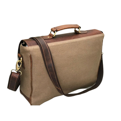 Bolsa de Laptop de Cuero Braun de Lona para Cazadores