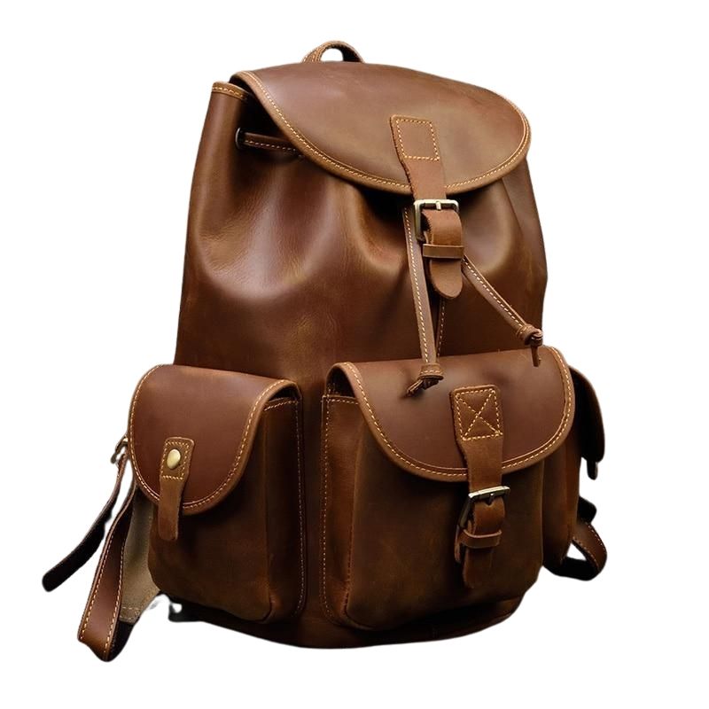 Mochila Unisex de Cuero Crazy Horse