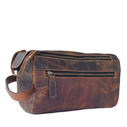 Bolsa de Aseo en Color Marrón Caza