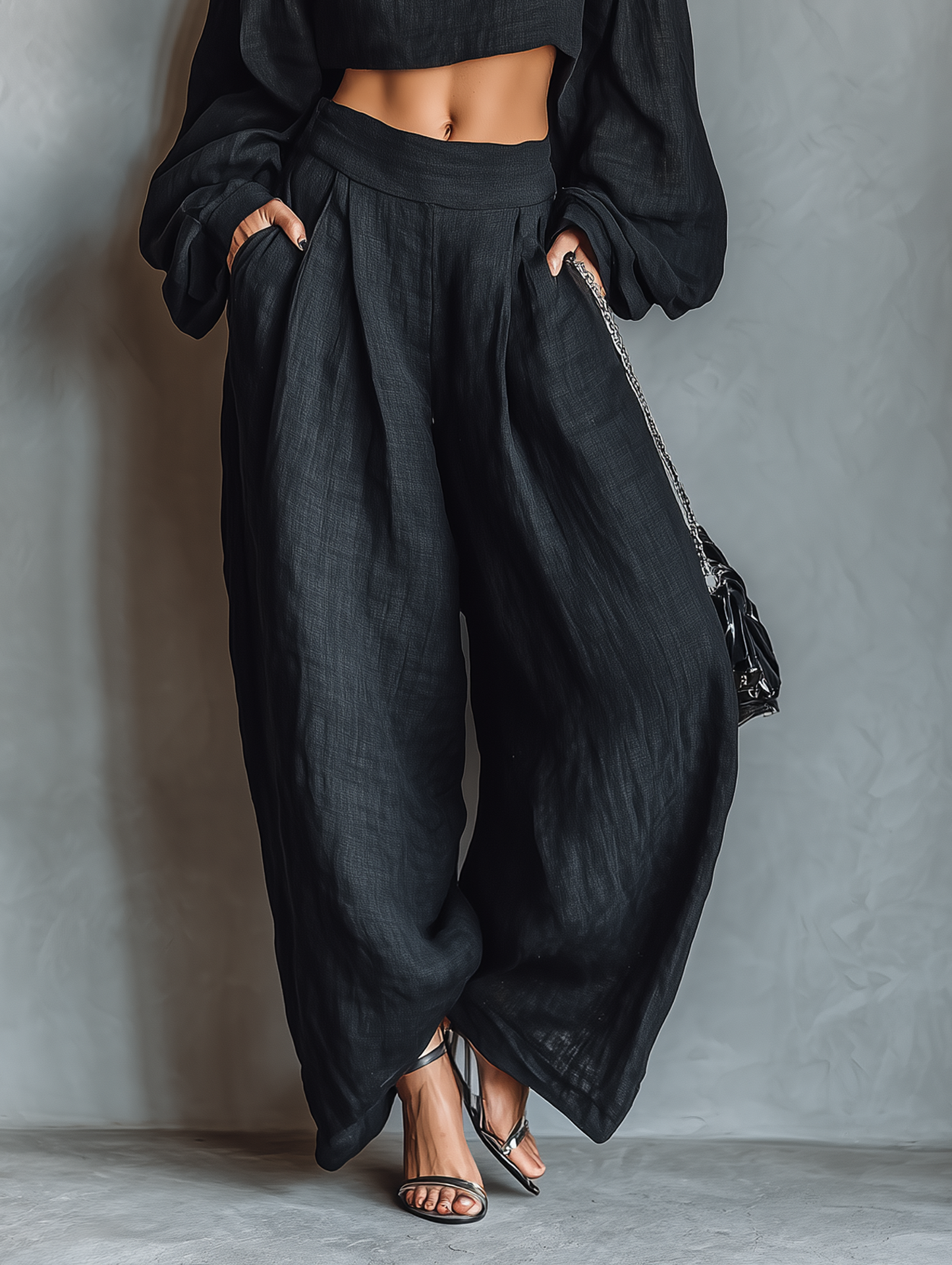 Tess™ | Conjunto de hombros al descubierto y pantalón ancho