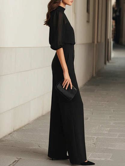 Elodie | Conjunto de tres piezas que consiste en una blusa y un pantalón de pierna ancha