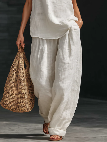 Esma | Conjunto sin mangas con pantalones amplios