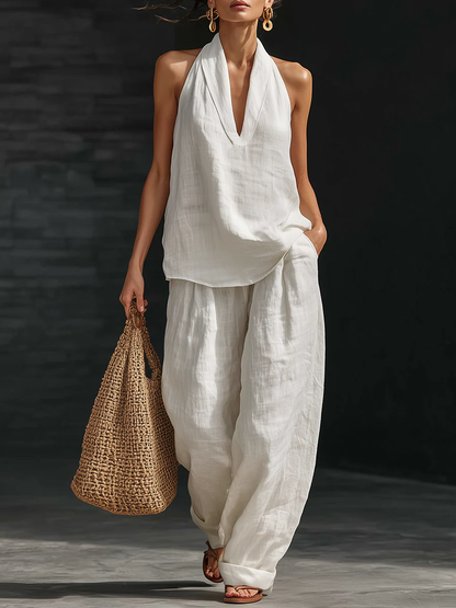 Esma | Conjunto sin mangas con pantalones amplios