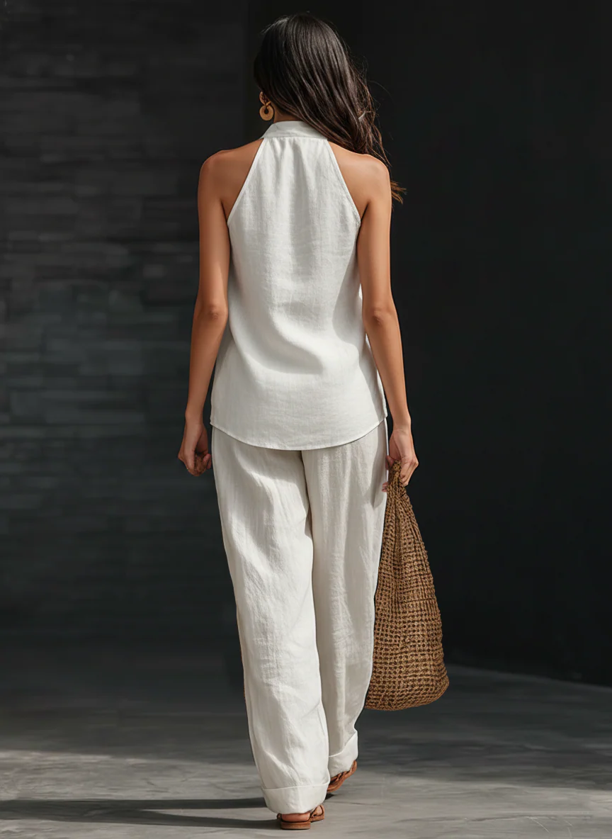 Esma | Conjunto sin mangas con pantalones amplios