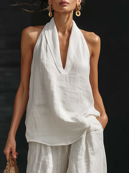 Esma | Conjunto sin mangas con pantalones amplios