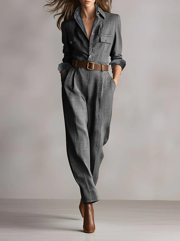 Anna™ | mono elegante en patrón de cuadros