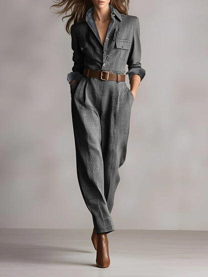 Anna™ | mono elegante en patrón de cuadros